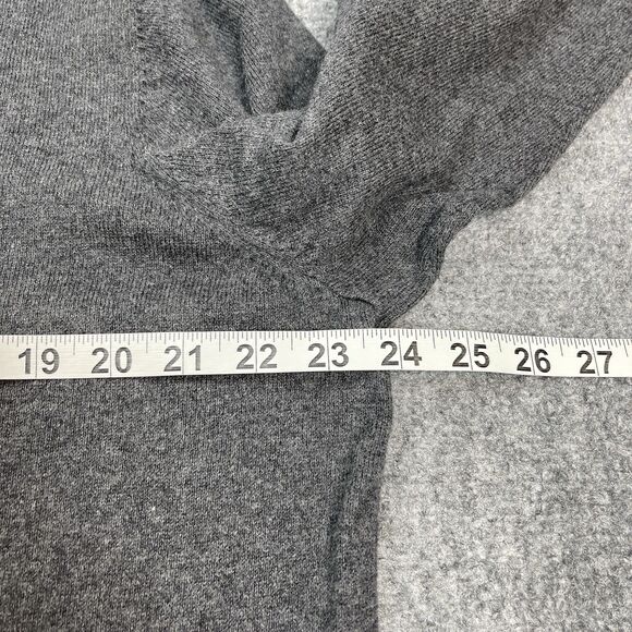 LL Bean Cotton Cashmere Sweater Mens Size Large Long Sleeve V Neck Dark Gray - Picture 5 of 7